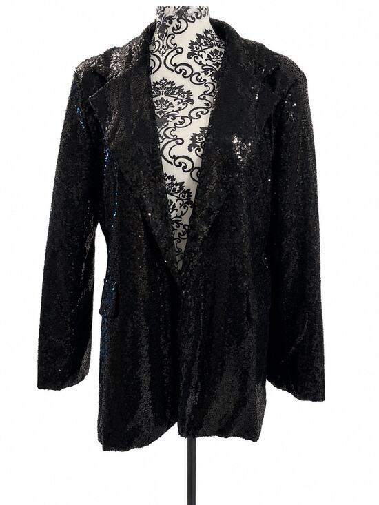 Other Jackets & Blazers - Black Sequin Blazer Jacket XL Long Sleeve Party Evening Sparkle